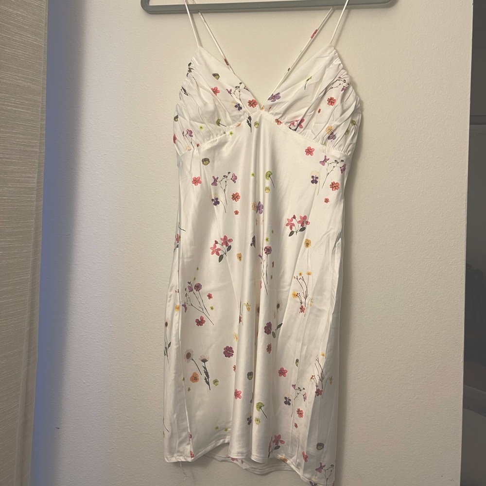 White Floral Mini Dress